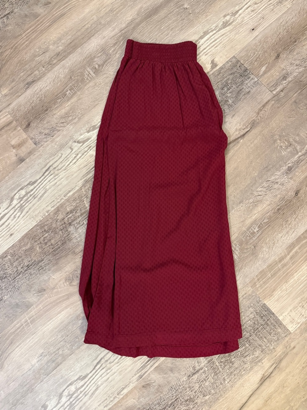 croft & barrow Burgundy Maxi Skirt with Elastic Waist